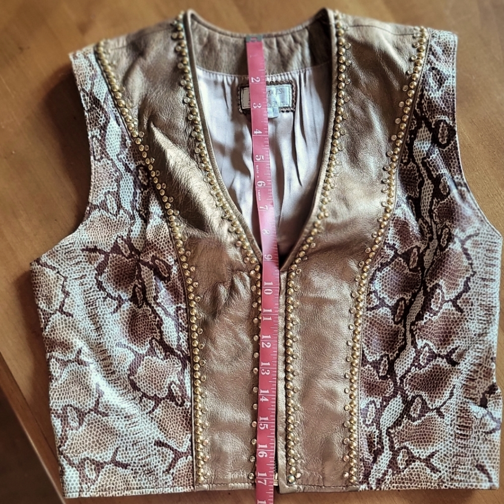 FIRM PRICE KIPPYS Extraordinary GOLD Snakeskin Leather Vest $2K - Picture 6 of 6
